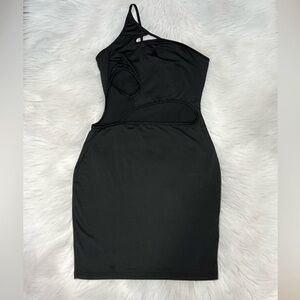 Black One Shoulder Mini Bodycon Dress